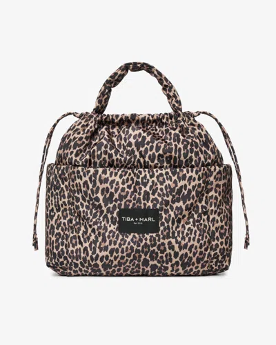 Tiba + Marl Women's Brown Luna Drawstring Changing Tote Lighter Leopard Print
