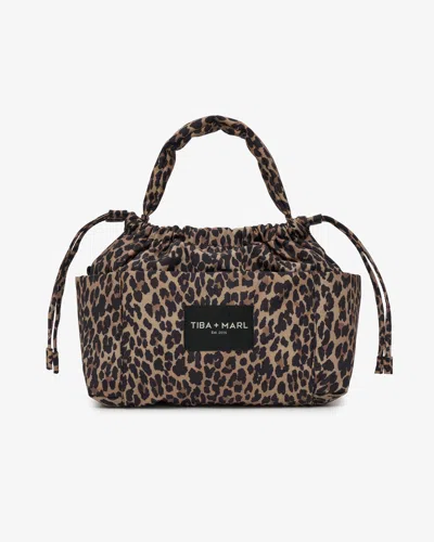 Tiba + Marl Women's Brown Mini Luna Drawstring Stroller Bag Lighter Leopard Print