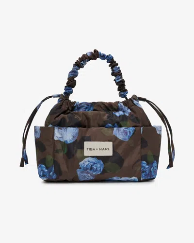 Tiba + Marl Women's Mini Luna Drawstring Stroller Bag Brown Floral Print