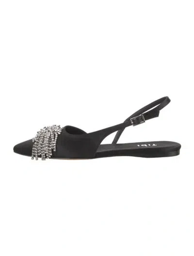 Pre-owned Tibi 2021 Derek Crystal Slingback Slingback Flats W/ Tags In Black