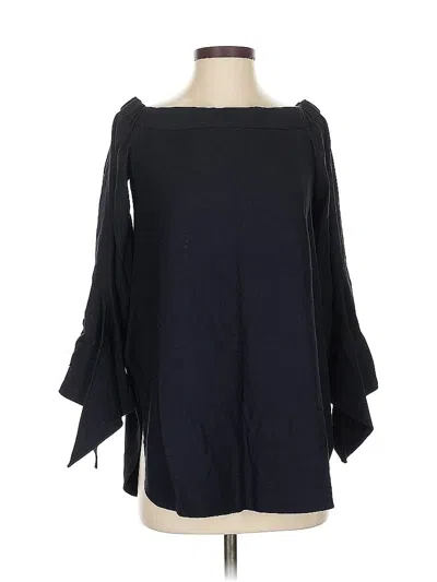 Pre-owned Tibi 3/4 Sleeve Blouse In Black