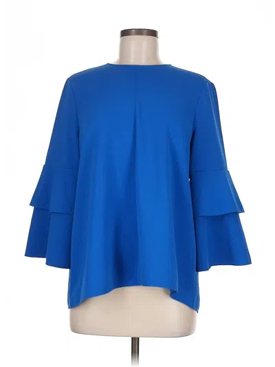 Pre-owned Tibi 3/4 Sleeve Blouse In Blue