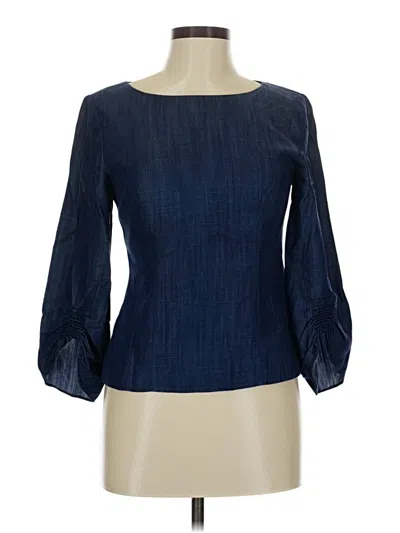 Pre-owned Tibi 3/4 Sleeve Blouse In Blue