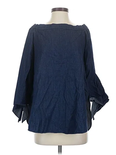 Pre-owned Tibi 3/4 Sleeve Blouse In Blue