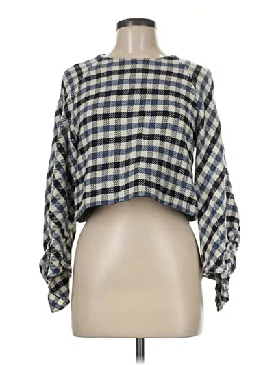 Pre-owned Tibi 3/4 Sleeve Blouse In Blue