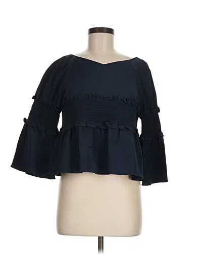 Pre-owned Tibi 3/4 Sleeve Blouse In Blue