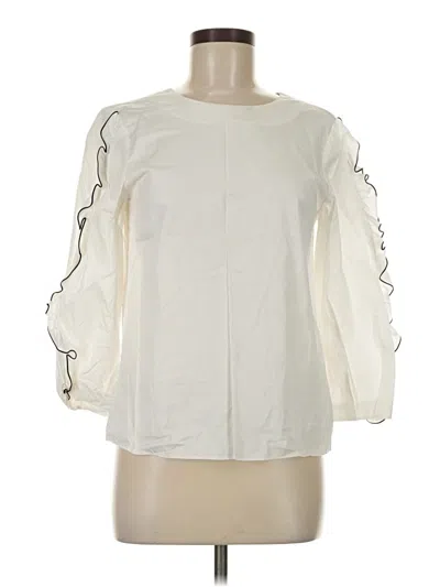 Pre-owned Tibi 3/4 Sleeve Blouse In Ivory
