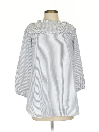Pre-owned Tibi 3/4 Sleeve Blouse In Silver