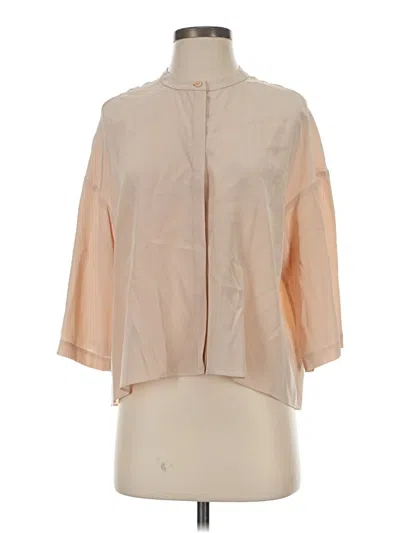 Pre-owned Tibi 3/4 Sleeve Blouse In Tan