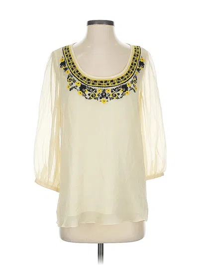 Pre-owned Tibi 3/4 Sleeve Blouse In White