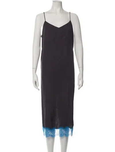 Pre-owned Tibi Acetate Midi Length Dress W/ Tags In Black/purple