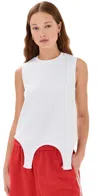 Tibi Active Knit The Flip Tank White In White