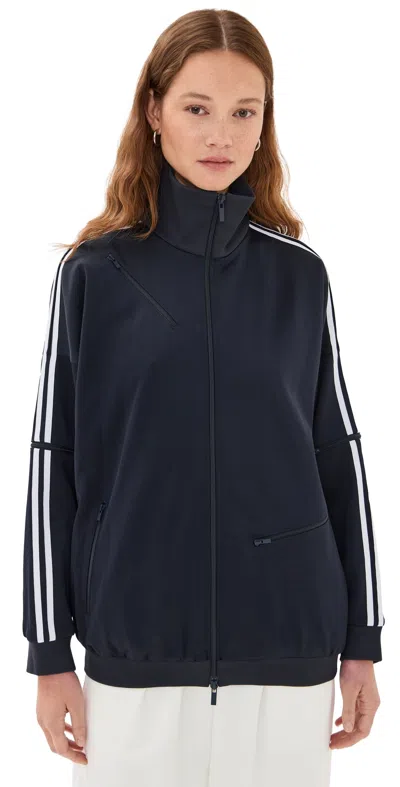 Tibi Active Knit Zipper Detailed Track Jacket Navy