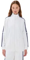 Tibi Active Knit Zipper Detailed Track Jacket White In White