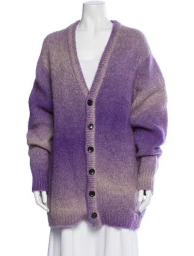 Pre-owned Tibi Alpaca Colorblock Pattern Sweater In Purple