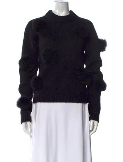Pre-owned Tibi Alpaca Crew Neck Sweater In Black