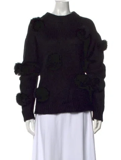 Pre-owned Tibi Alpaca Crew Neck Sweater In Black