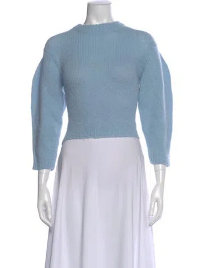 Pre-owned Tibi Alpaca Crew Neck Sweater In Blue