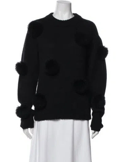 Pre-owned Tibi Alpaca Crew Neck Sweater In Blue