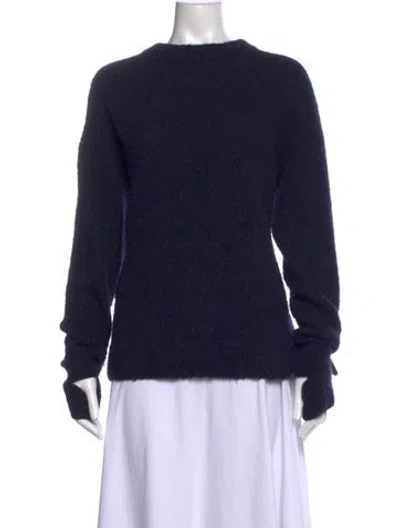 Pre-owned Tibi Alpaca Crew Neck Sweater In Blue