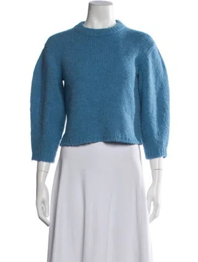 Pre-owned Tibi Alpaca Crew Neck Sweater In Blue