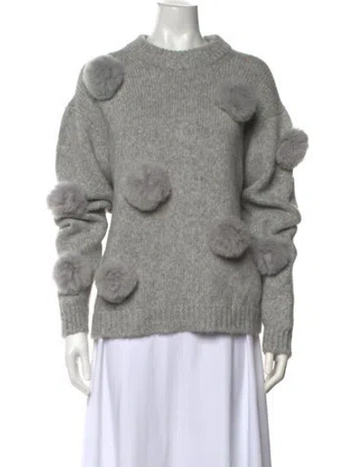 Pre-owned Tibi Alpaca Crew Neck Sweater In Grey