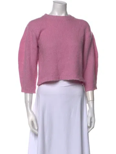 Pre-owned Tibi Alpaca Crew Neck Sweater In Pink