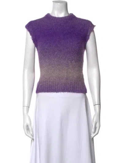 Pre-owned Tibi Alpaca Crew Neck Sweater In Purple