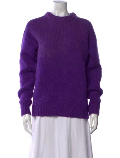 Pre-owned Tibi Alpaca Crew Neck Sweater In Purple