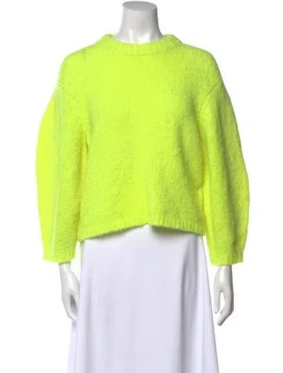 Pre-owned Tibi Alpaca Crew Neck Sweater In Yellow