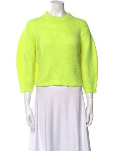 Pre-owned Tibi Alpaca Crew Neck Sweater In Yellow