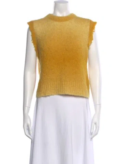 Pre-owned Tibi Alpaca Crew Neck Sweater In Yellow