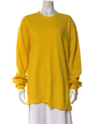 Pre-owned Tibi Alpaca Crew Neck Sweater In Yellow