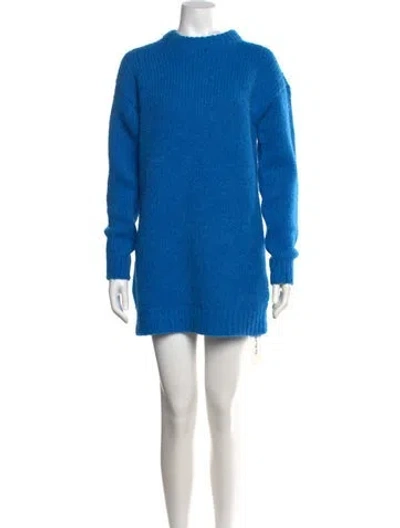 Pre-owned Tibi Alpaca Knee-length Dress W/ Tags In Blue