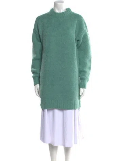 Pre-owned Tibi Alpaca Mini Dress In Green