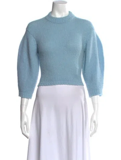 Pre-owned Tibi Alpaca Mock Neck Sweater In Blue