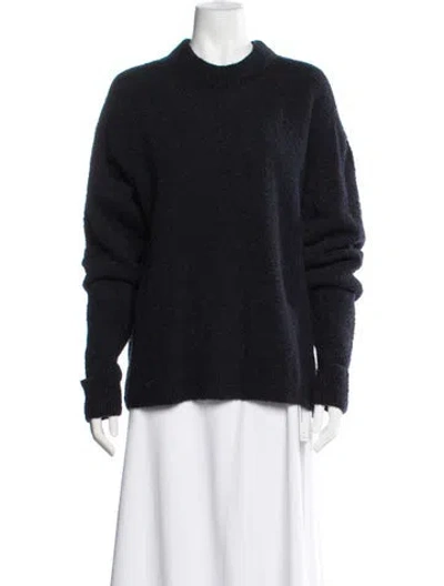 Pre-owned Tibi Alpaca Mock Neck Sweater In Blue