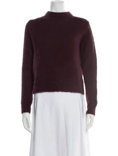 Pre-owned Tibi Alpaca Mock Neck Sweater In Burgundy