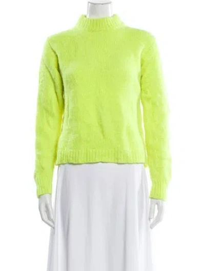 Pre-owned Tibi Alpaca Mock Neck Sweater In Green