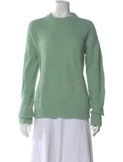 Pre-owned Tibi Alpaca Mock Neck Sweater In Green
