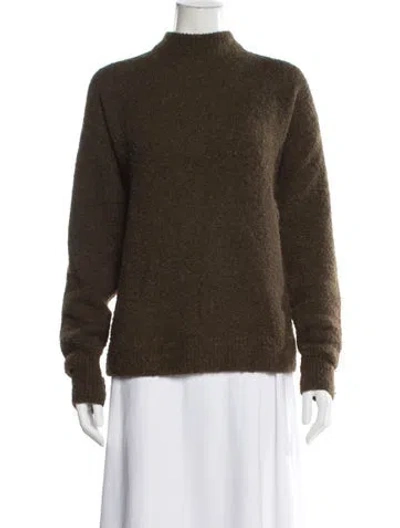 Pre-owned Tibi Alpaca Mock Neck Sweater In Green