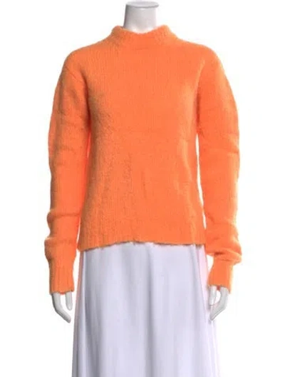 Pre-owned Tibi Alpaca Mock Neck Sweater In Orange