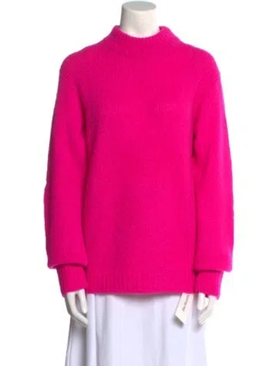Pre-owned Tibi Alpaca Mock Neck Sweater In Pink