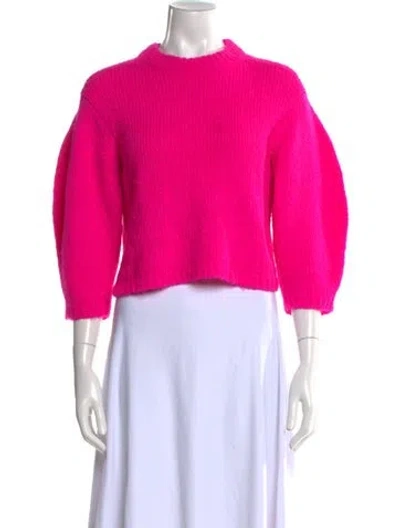 Pre-owned Tibi Alpaca Mock Neck Sweater In Pink