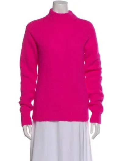Pre-owned Tibi Alpaca Mock Neck Sweater In Pink