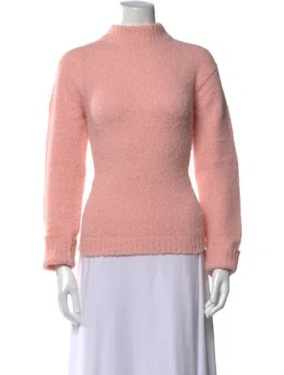 Pre-owned Tibi Alpaca Mock Neck Sweater In Pink