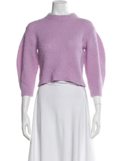 Pre-owned Tibi Alpaca Mock Neck Sweater In Purple