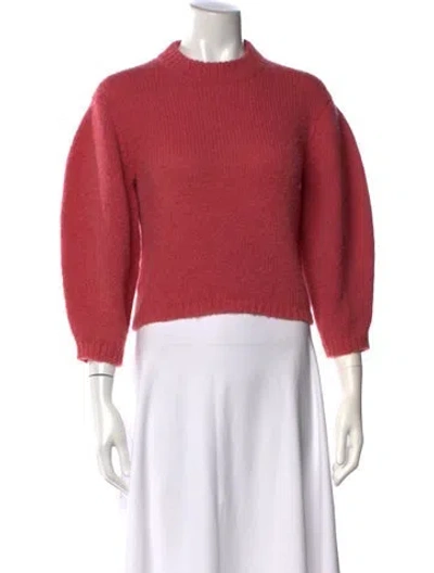 Pre-owned Tibi Alpaca Mock Neck Sweater In Red