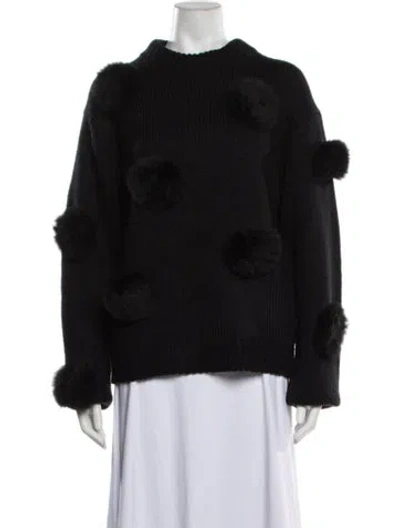 Pre-owned Tibi Alpaca Mock Neck Sweater W/ Tags In Black