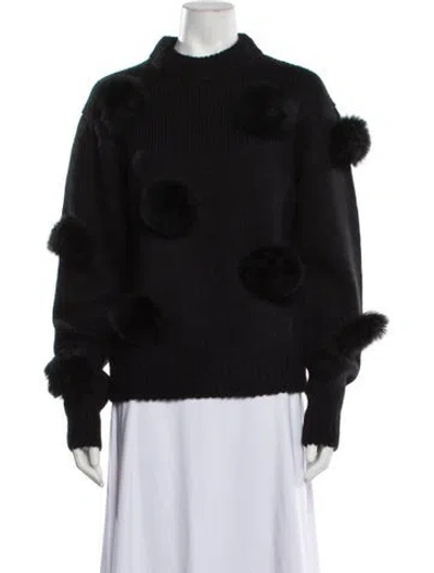 Pre-owned Tibi Alpaca Mock Neck Sweater W/ Tags In Black